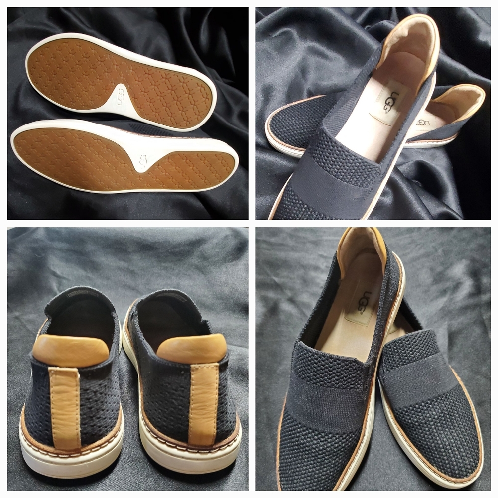 UGG Women Sammy Slip-On Flats Knit Sneaker Navy 8.5